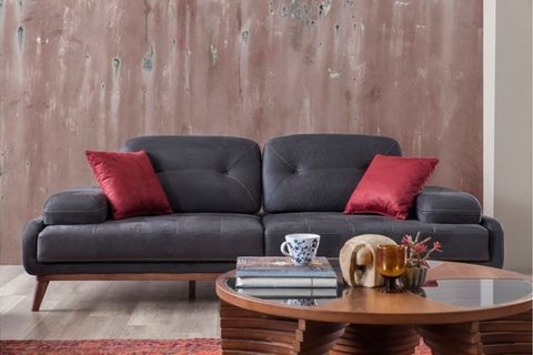 Antrasit Üçlü Kanepe