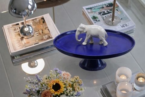 AYAKLI FİL FİGÜRLÜ SUNUM TABAĞI, LACİVERT