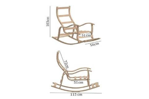 MOSSO AHŞAP ÇİFT MİNDERLİ SALLANAN SANDALYE, GRİ KREM