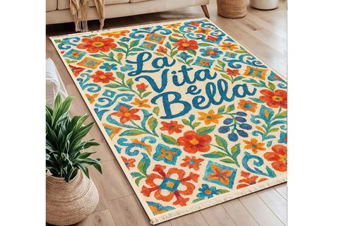 LA VİTA E BELLA AKDENİZ TEMALI BASKILI DOKUMA TABAN HALI, 270 YNG, 100X150  CM