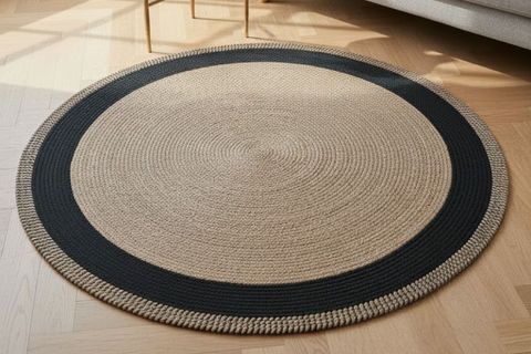 NOMAD YUVARLAK MODEL HALI, NATURAL SİYAH, 100 CM