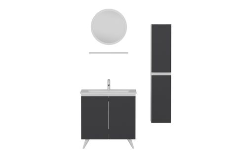 NİKA BANYO DOLABI AY2K82, BEYAZ ANTRASİT, 100 CM