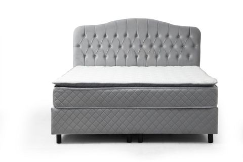 VASSİ GRİ ÇİFT KİŞİLİK BAZA+BAŞLIK+YATAK, GRİ, 140X200