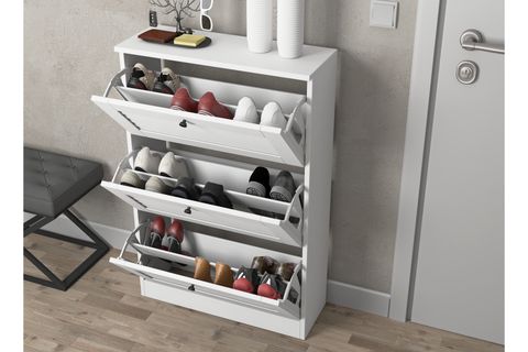 DELLA PREMİUM PANJUR KAPAKLI AYAKKABILIK WOOD BEYAZ
