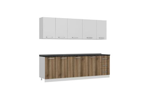 MİNAR CEMRE 255 CM MUTFAK DOLABI BEYAZ DORE 255-D1