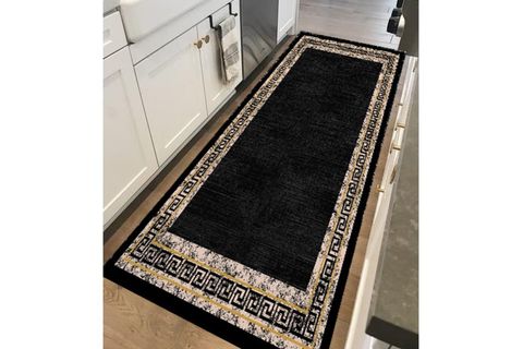 SİYAH GOLD HALI DEKORATİF ESKİTME TASARIM 80X150