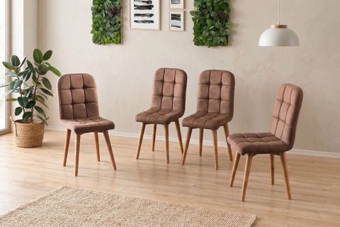 ESSEN MASA VE ETRO SANDALYE TAKIMI, CEVİZ, 130X80