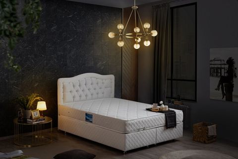 ŞAH NEW BAZA BAŞLIK VE ORTHOSOFT YATAK SETİ, BEYAZ, 90X200