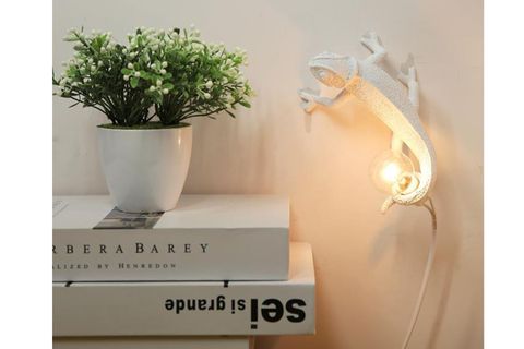 LAMBA TUTAN BUKALEMUN APLİK, BEYAZ