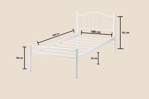 EVGER METAL KARYOLA, K25, BEYAZ, 100X200