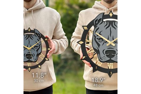 PİTBULL SİLÜETİ DUVAR SAATİ