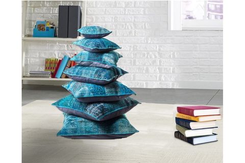 CUSHİON TURQUOİSE PATCHWORK YASTIK 60X60