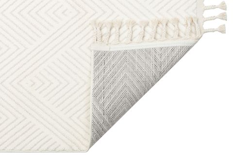 EKO HALI URBAN URB 01 WHİTE BEYAZ ETNİK DESENLERE SAHİP HAV TOZ VERMEZ YUMUŞAK DOKULU MODERN HALI 120X180