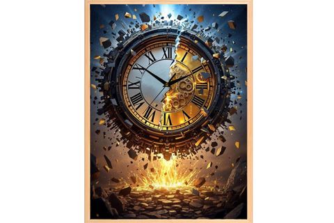 TAN YERİ ÇERÇEVELİ DUVAR SAATİ, 50X70