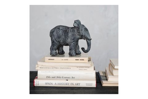 DEKORATİF FİL BİBLO İSKANDİNAV TARZ GRİ REÇİNE MASAÜSTÜ OBJE, 23 CM