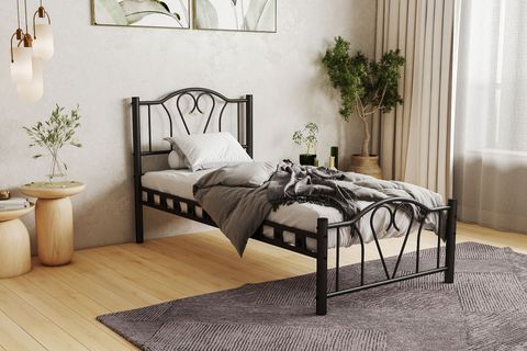 ARGİMO ORKİDE FERFORJE KARYOLA, SİYAH, 90X200