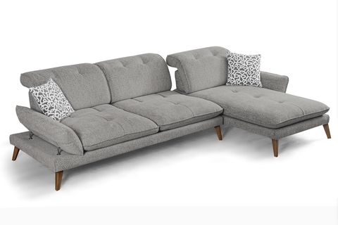 COSY KÖŞE KOLTUK, AHŞAP AYAK, SAĞ KÖŞE , KÜL GRİ