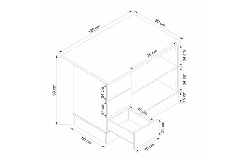 ALVİNKA 120 CM HG_J ADA MUTFAK DOLABI, BEYAZ BEYAZ SUNTALAM