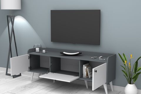 EFES TV ÜNİTESİ, GRİ BEYAZ, 160 CM