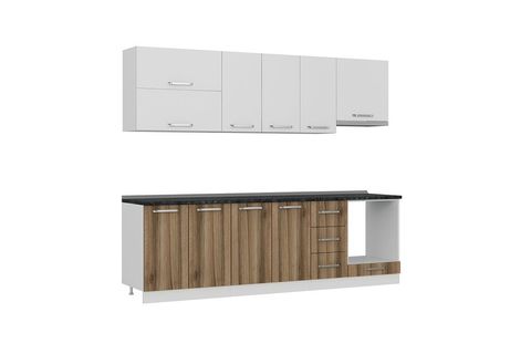 MİNAR DEFNE 260 CM MUTFAK DOLABI BEYAZ DORE 260-D5