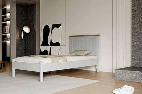 BATI GENÇ ODASI KARYOLASI, SOFT GRİ, 100X200