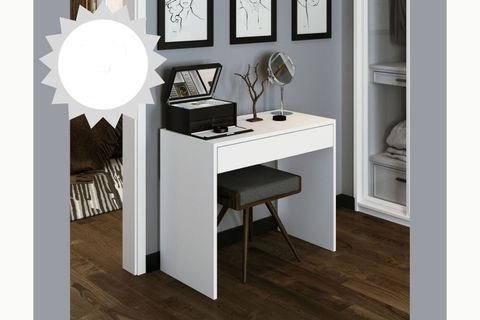 ARYA NOVELLA BÖLMELİ ORGANİZER ÇEKMECELİ MAKYAJ MASASI, BEYAZ