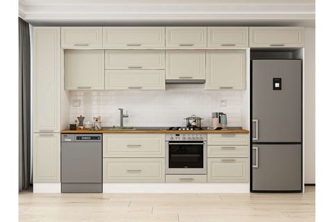 ALVİNKA 390X240 CM KLASİK MEBRAN MUTFAK DOLABI, MBB E90B40S60 1 MEBRAN KUMTAŞI MDF