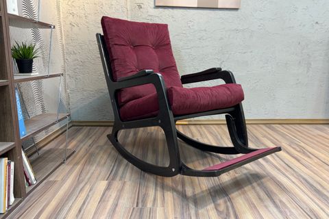 KONTES SALLANAN SANDALYE, BORDO, WENGE SİYAH AYAK