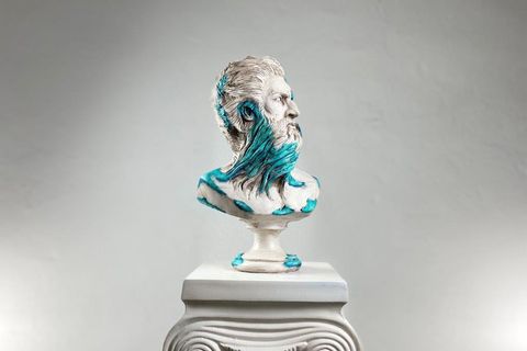 POSEIDON BLUE CORAL POP ART DEKORATİF ROMA YUNAN HEYKELLERİ