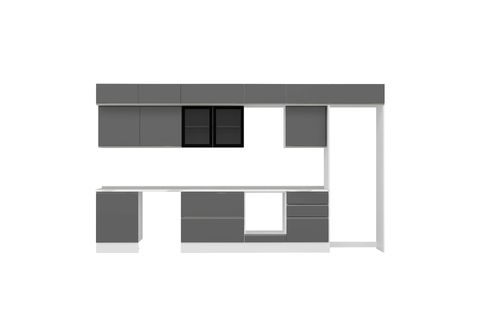 ALVİNKA 410X240 CM MUTFAK DOLABI, MB E90S60S60 3 ANTRASİT SUNTALAM