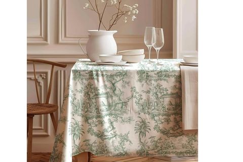 YEŞİL PANORAMA PAMUK MASA ÖRTÜSÜ, 100X100 CM