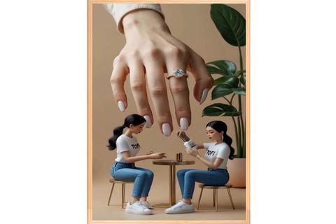 AHŞAP ÇERÇEVELİ MANİKÜR SET 2, 50X70