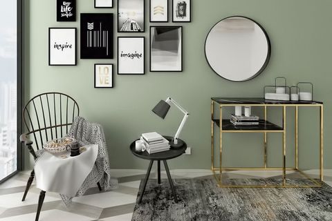 LUMİNA METAL DRESUAR, PİRİNÇ AYAK, SİYAH MERMER TABLA