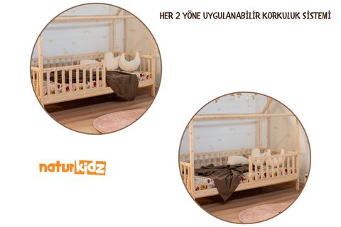 NATURKİDZ MONTESSORİ KARYOLA, ÇEKMECELİ, BEYAZ, 90X190