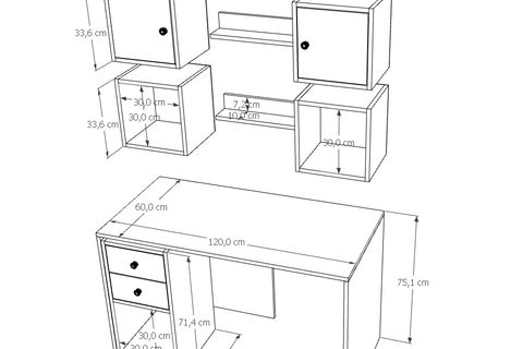 FONT ÇALIŞMA MASASI, ÇOK BÖLMELİ