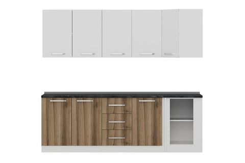MİNAR 240CM KÖŞE MUTFAK DOLABI BEYAZ DORE K240D4