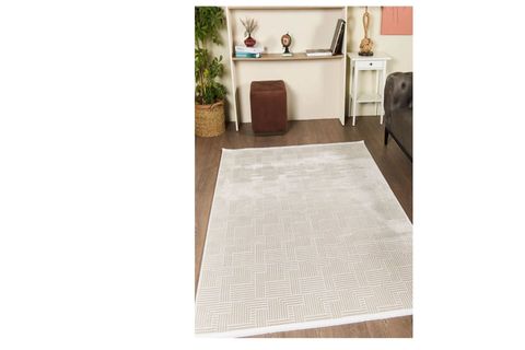MONO KOLEKSİYONU MODERN SIK DOKUMA SAÇAKLI MAKİNE HALISI, BEJ, 160X500