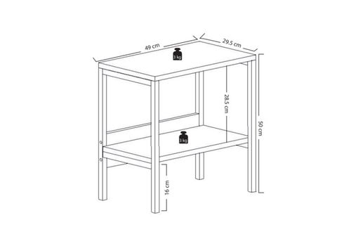 MODULAGO OTEL KOMODİN, İKİLİ, ANTRASİT CEVİZ