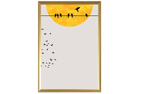 FRANK RAY SARI ÜÇTÜ TABLO SETİ, ÇERÇEVELİ, 50X70