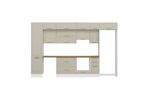 ALVİNKA 380X240 CM KLASİK MEBRAN MUTFAK DOLABI, MBB E90B50S40 1 MEBRAN KUMTAŞI MDF