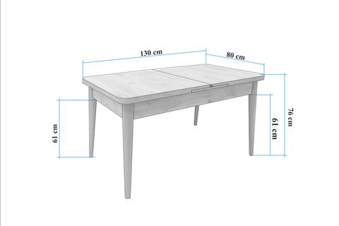 VİNA YEMEK ODASI TAKIMI, ATLANTİK GRİ SOHO, 0701