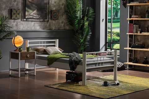 UNİMET ASOS METAL KARYOLA, BEYAZ, 90X200