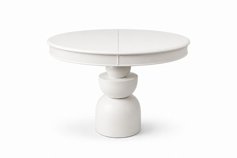 BOĞUM AYAKLI YUVARLAK AÇILIR MASA, BEYAZ, 100 CM