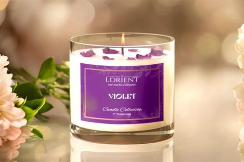 LORİENT VIOLET GARDENYA ISPARTA GÜLÜ KASE SOYA MUM, 220 GR
