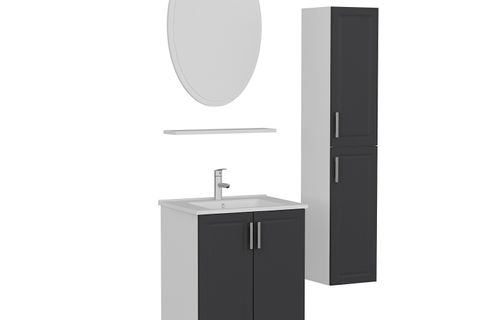 SANYA BANYO DOLABI 65CM AY2K+1EA1R+ETJ+BOY BEYAZ ANTRASİT