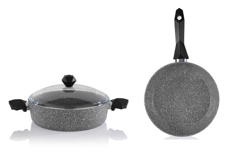 SCHAFER CORY 2Lİ TENCERE TAVA SETİ, GRANİT KAPLAMA, 26 CM