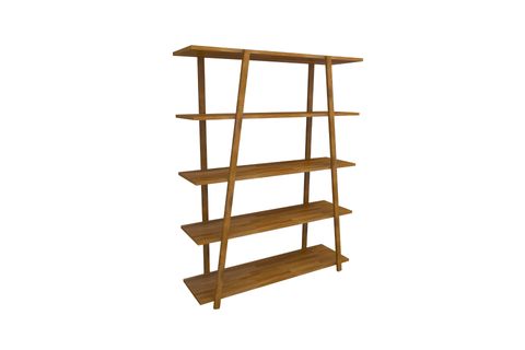 WOODFACE SOFT DOĞAL AHŞAP AYAKLI KİTAPLIK, 5 RAFLI, MEŞE