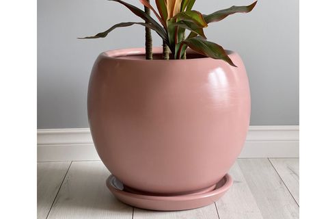ODKA KÜRE TABAKLI SAKSI, PUDRA PEMBESİ, 37CM