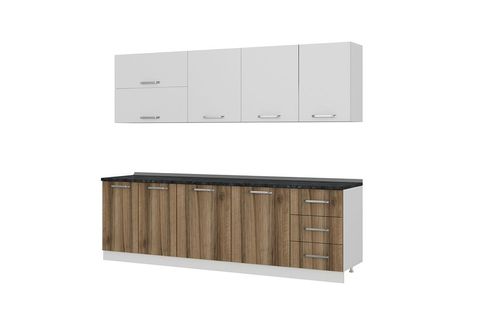 MİNAR DEFNE 260 CM MUTFAK DOLABI BEYAZ DORE 260-D1