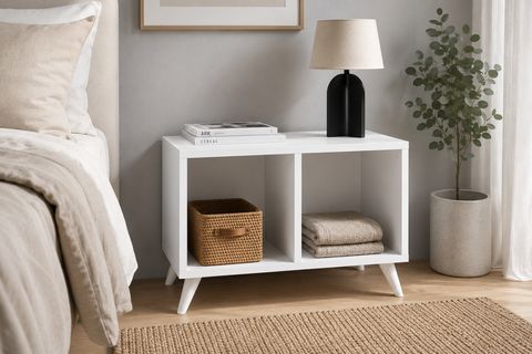 NOVA KOMODİN, BEYAZ, KAPAKSIZ ÇEKMECESİZ 2 RAFLI